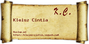 Kleisz Cintia névjegykártya